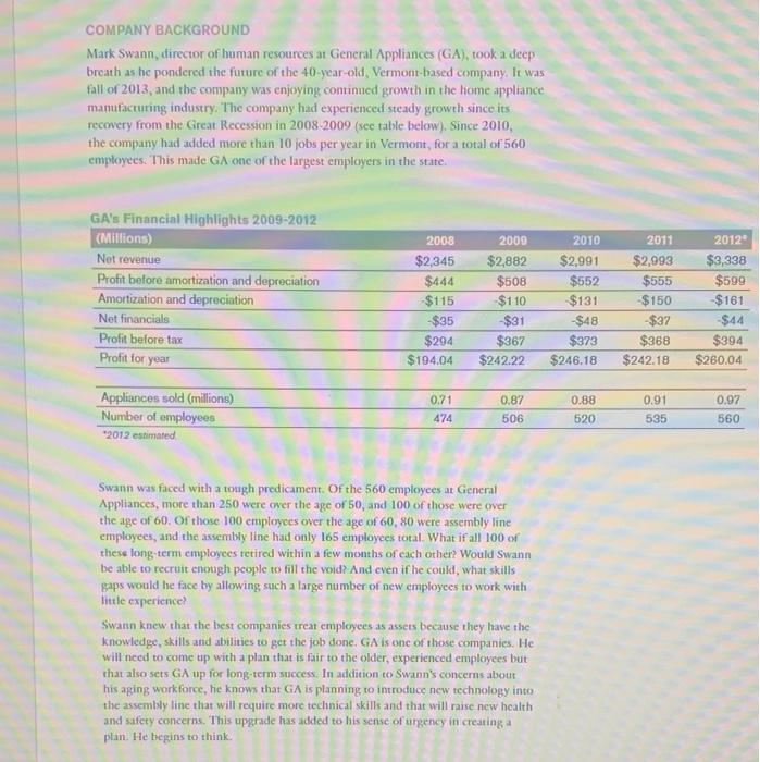 Mark Swann, the director of human resources at