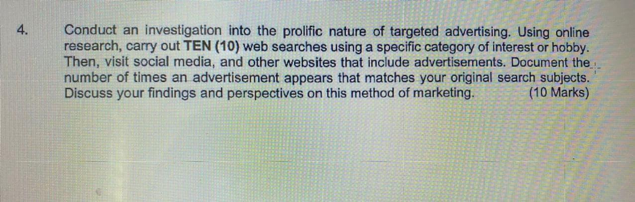 4. Conduct an investigation into the prolific