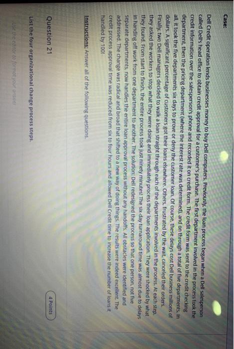 all the qustion same case Case: Dell Credit