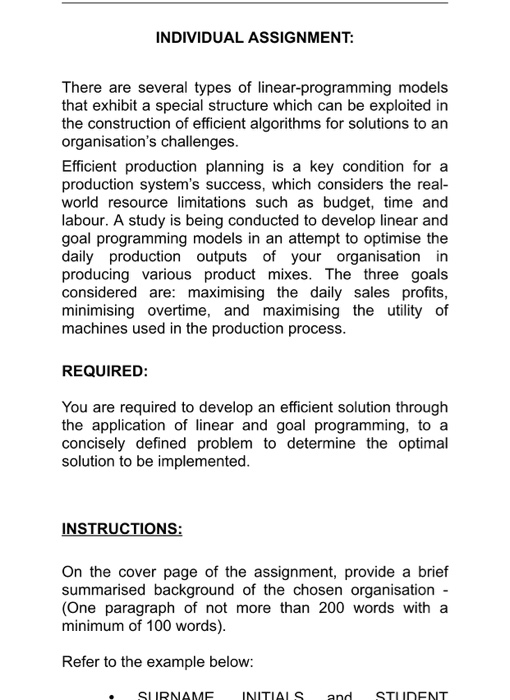 INDIVIDUAL ASSIGNMENT: There are several types of
