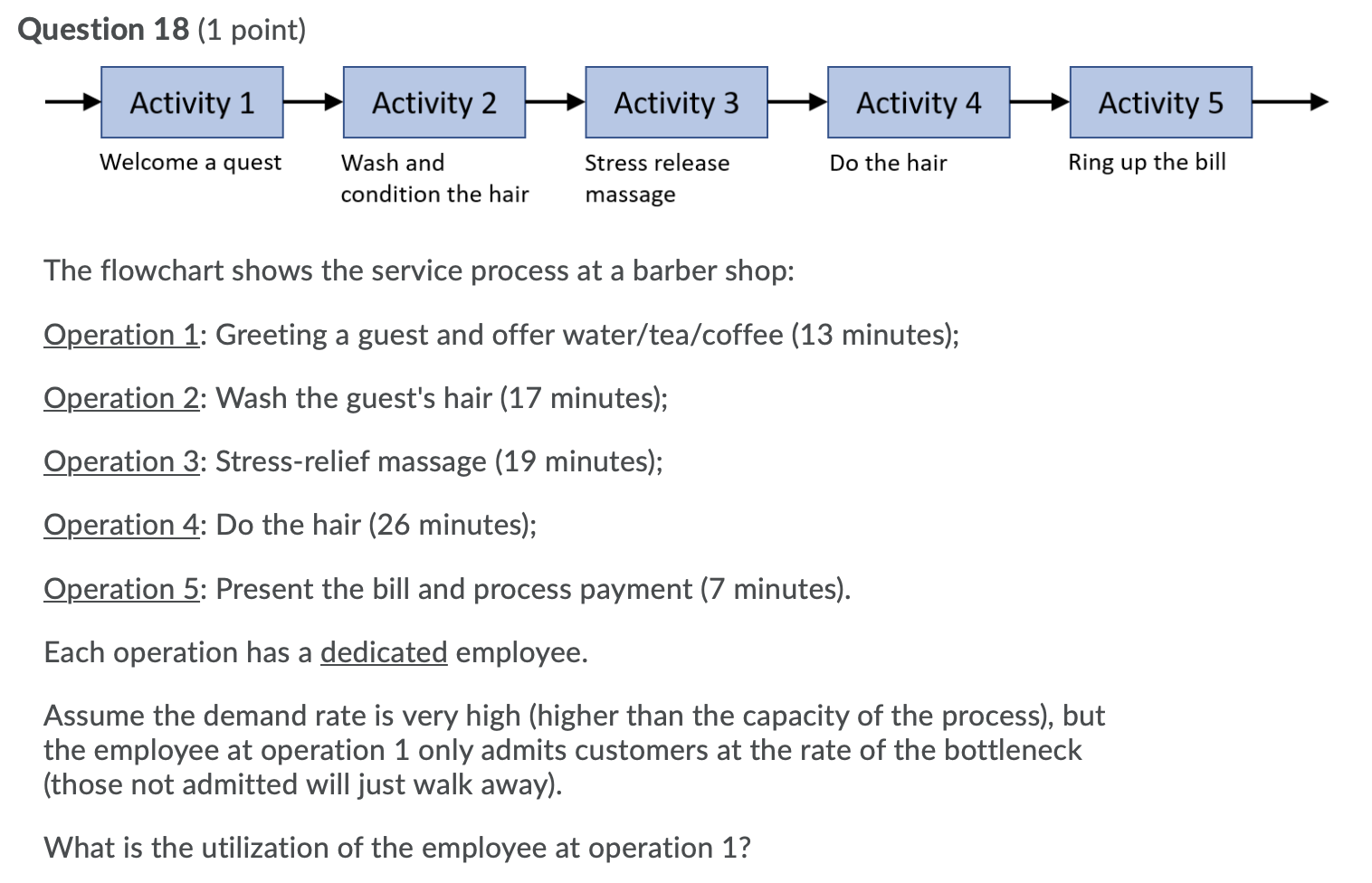 Question 18 (1 point) Activity 1 Activity 2