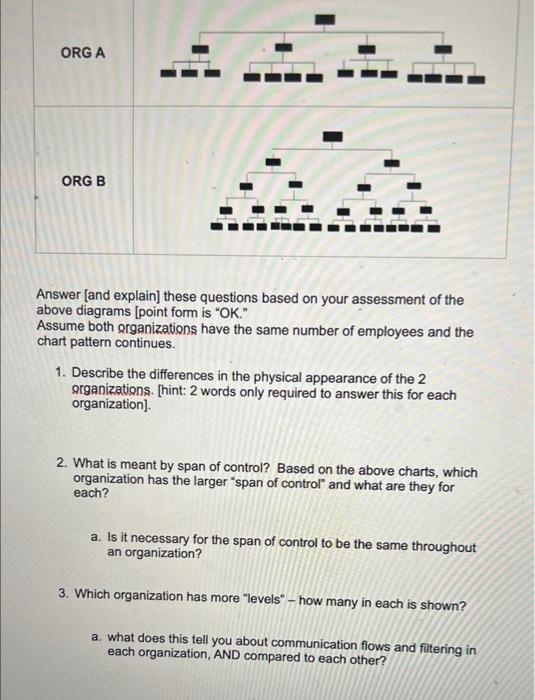 ORGA ORG B Answer (and explain] these questions