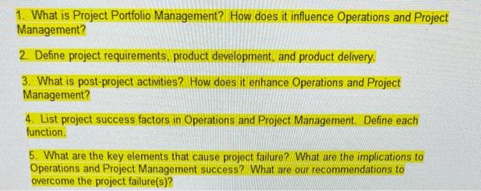 1. What is Project Portfolio Management? How does