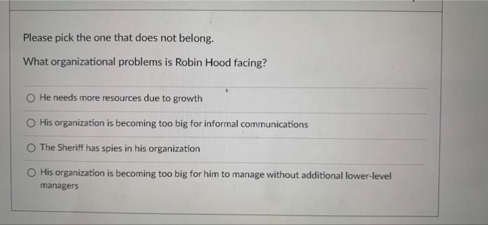 ch TH D Question 1 Pe the one that does not long