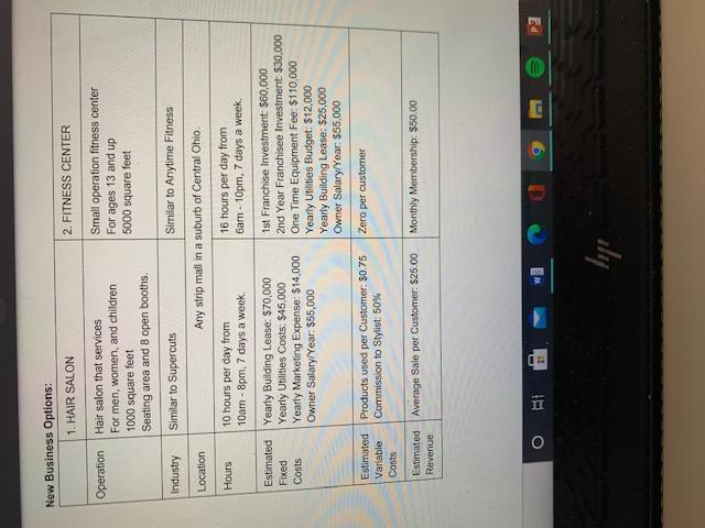 I need help figuring out the break even analysis