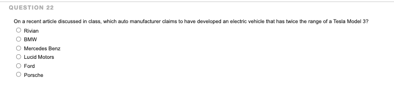 QUESTION 22 On a recent article discussed in