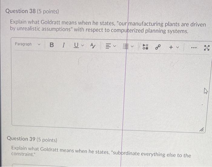 Question 36 (4 points) What is the most important