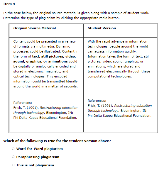 In the case below, the original source material