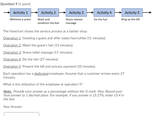Question 9 (1 point) Activity 1 Welcome a quest