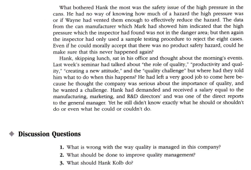 Hank Kolb, Director, Quality Assurance Hank Kolb