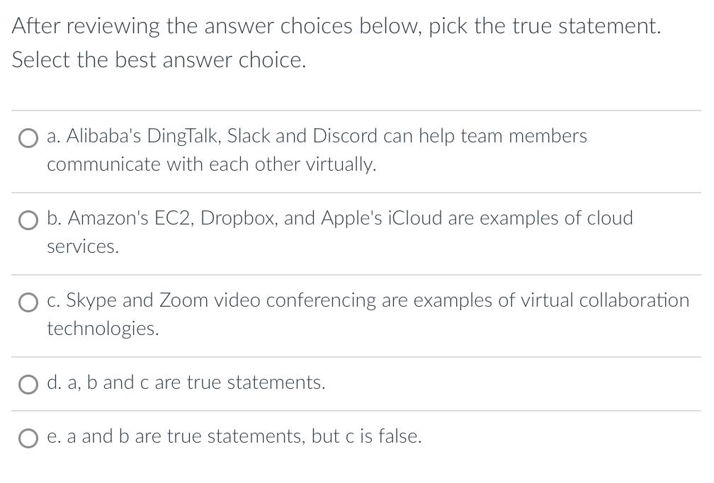 After reviewing the answer choices below, pick