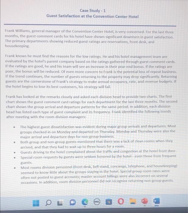 Case Study - 1 Guest Satisfaction at the