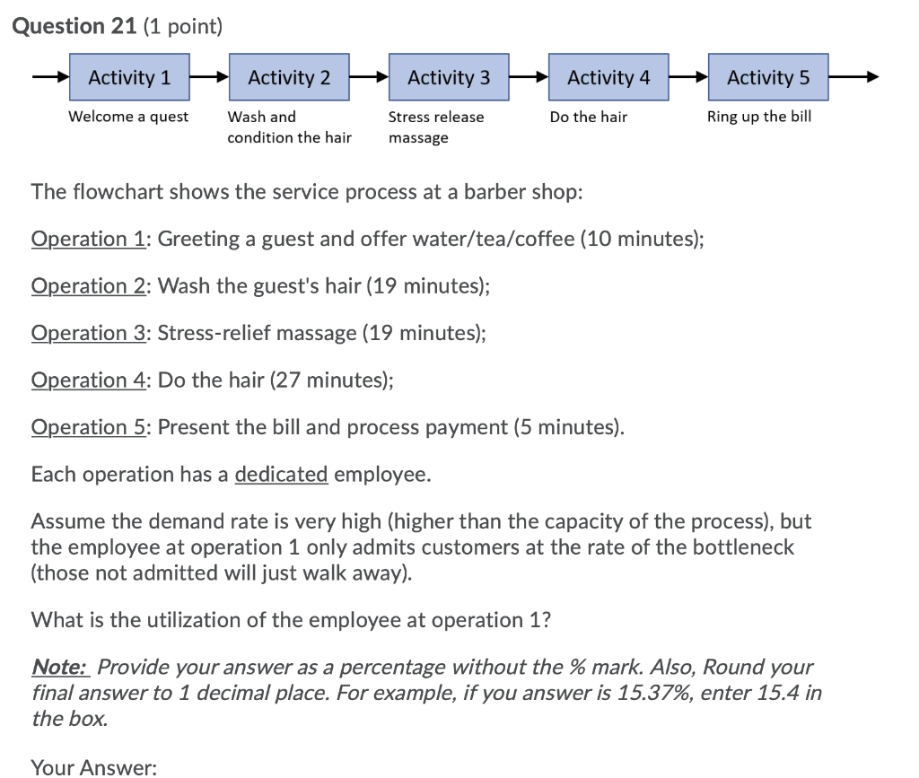 Question 21 (1 point) Activity 1 Activity 2