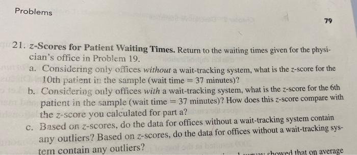Problems 79 21. z-Scores for Patient Waiting