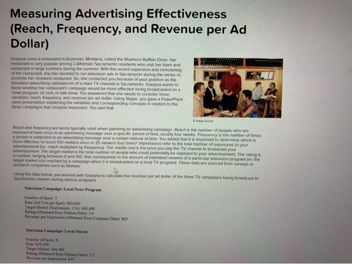 Measuring Advertising Effectiveness (Reach,