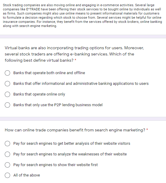Type or paste question here Stock trading
