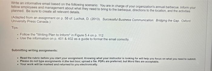 b Write an informative email based on the