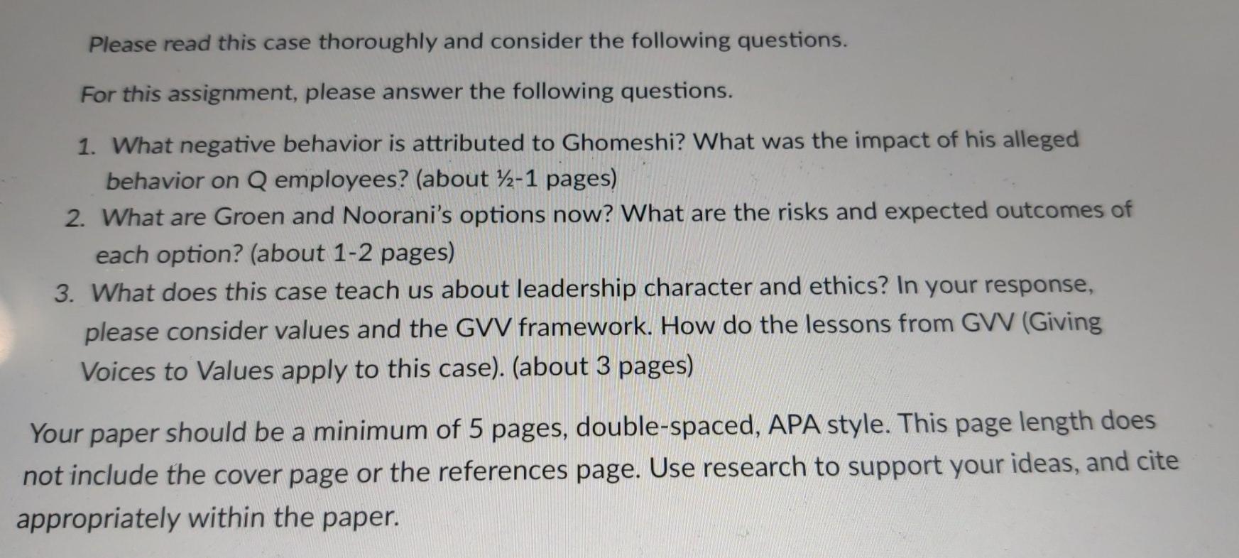 Thank you! Please read this case thoroughly and