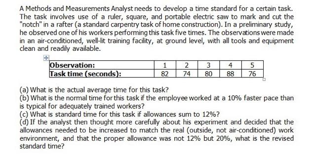 A Methods and Measurements Analyst needs to