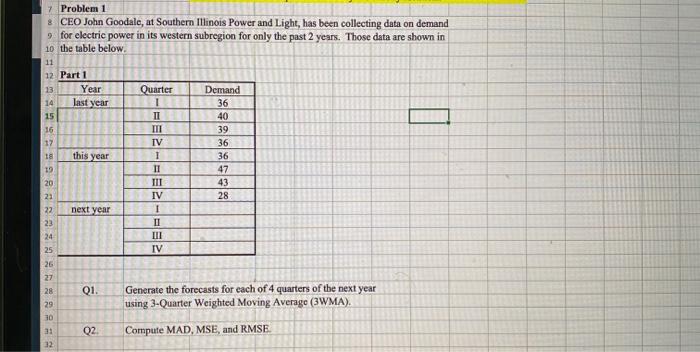 last year this year 7 Problem 1 8 CEO John