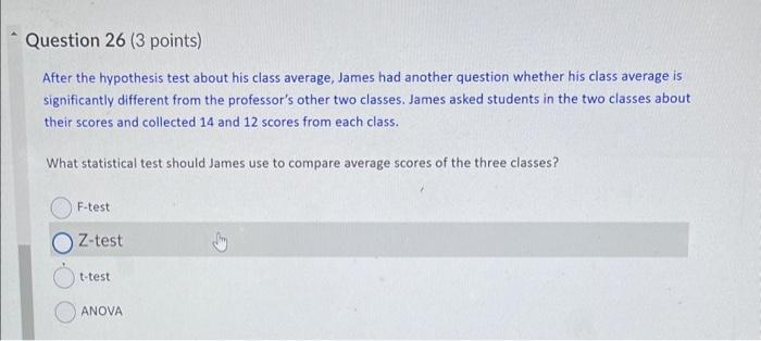 After the hypothesis test about his class