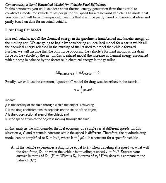 Constructing a Semi-Empirical Model for Vehicle