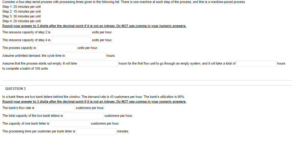 Consider a four-step serial process with