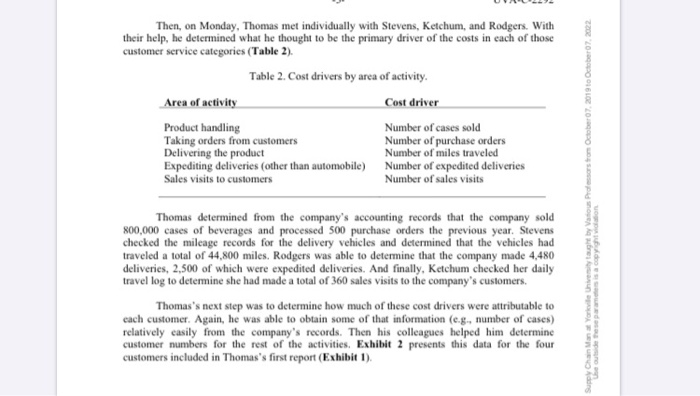 Design an Activity-Based Costing system for a