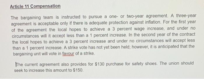 Information: Article 11 Instructions Question: