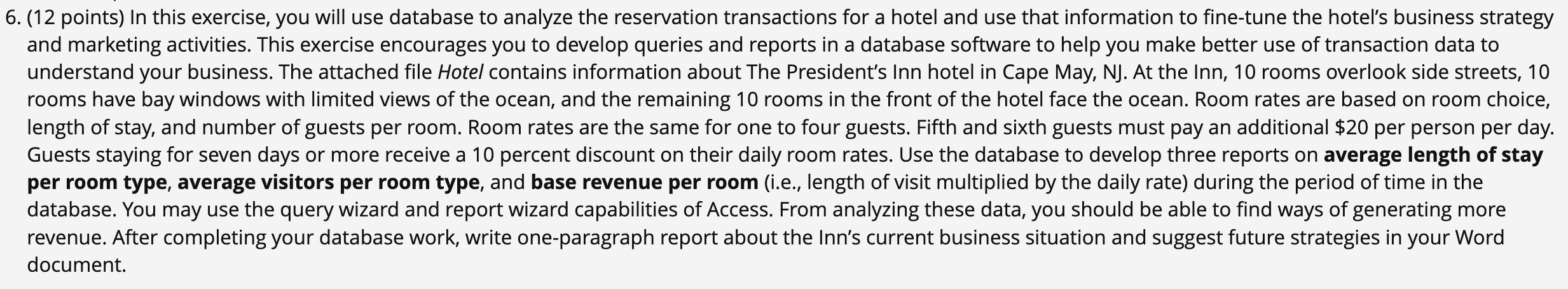 6. (12 points) In this exercise, you will use