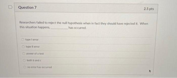 Question 20 2.5 pts A study finds that the