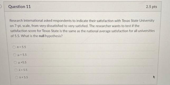 Question 11 2.5 pts Research International asked