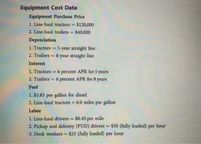 Question 1: What are the pick-up, sort, linehaul,