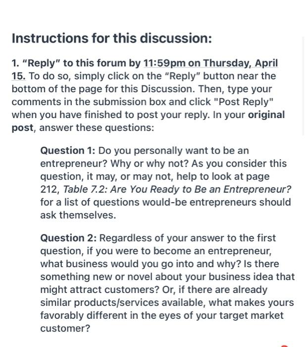 Chapter 7 covers Entrepreneurship. Business