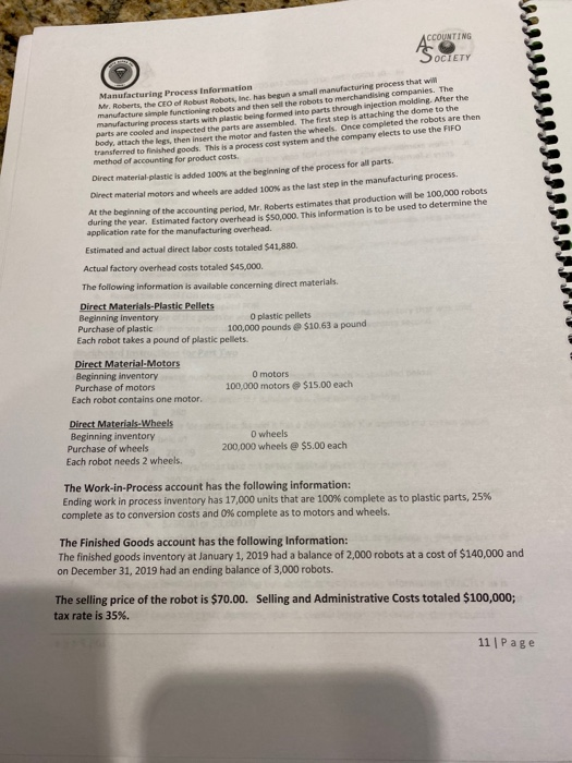 ACCOUNTING "SOCIETY Part Two Instructions Using a