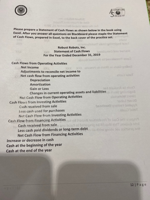 ACCOUNTING "SOCIETY Part Two Instructions Using a