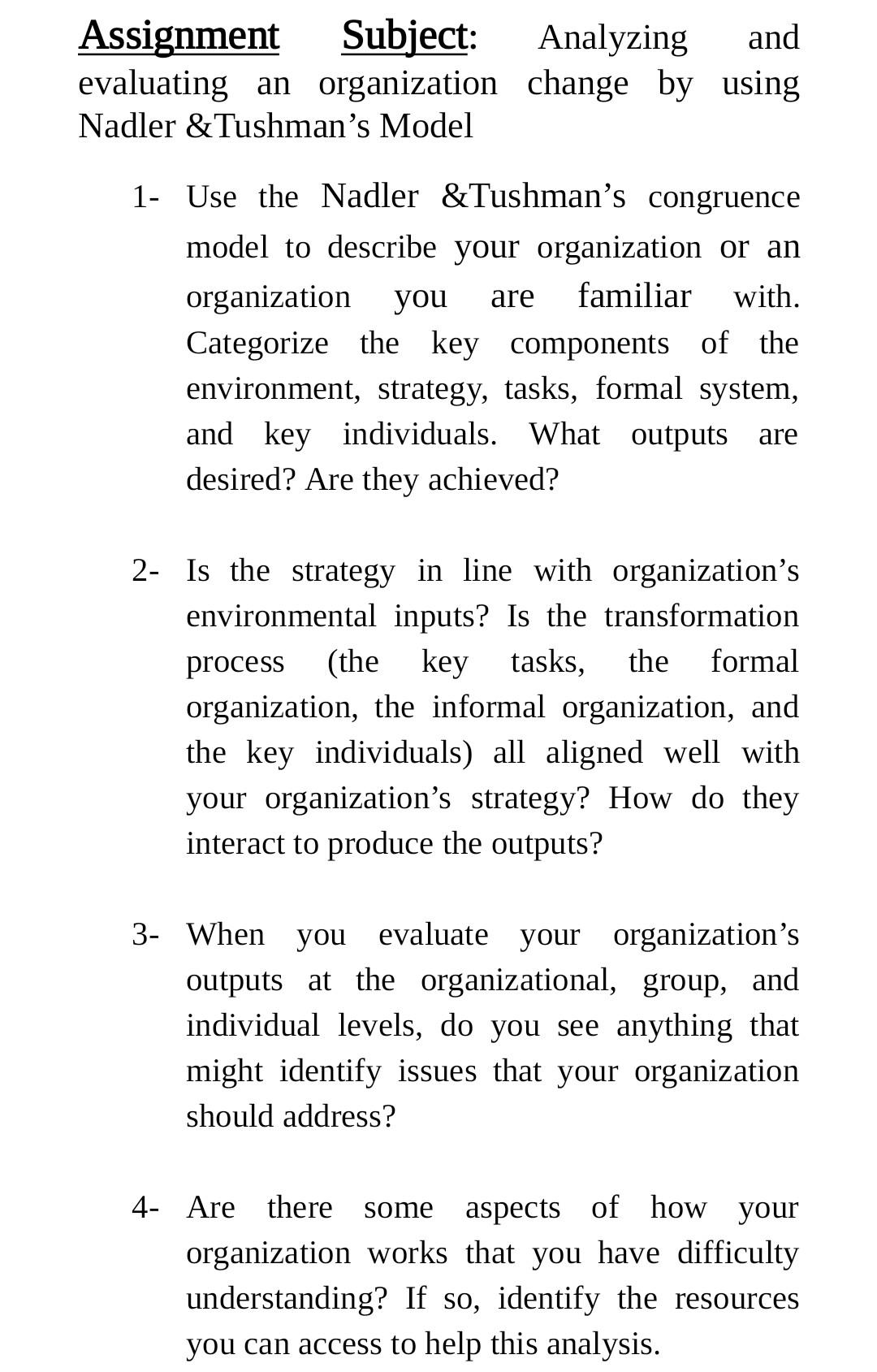 Assignment Subject: Analyzing and evaluating an