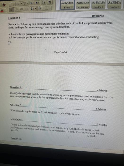 this is a performance management course Scenario