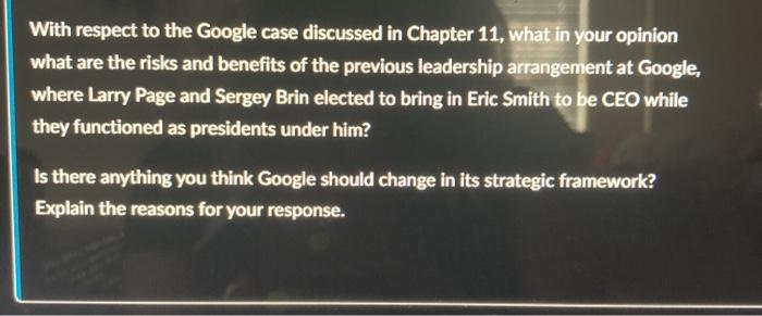 With respect to the Google case discussed in