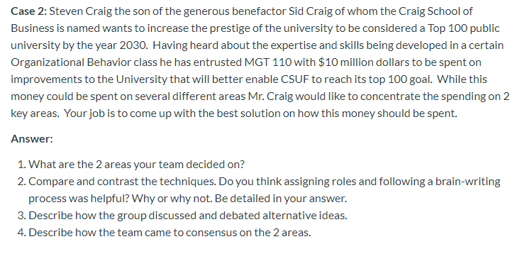 Please help with the question below Case 2: