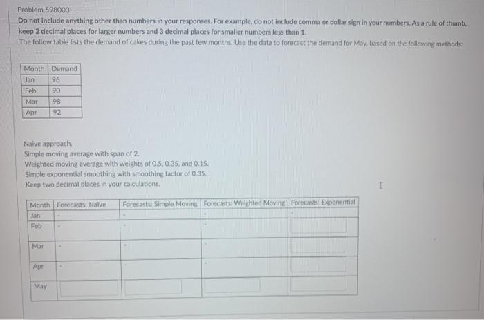 Problem 598003: Do not include anything other