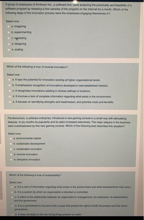 A group of employees of Smithson Inc., a software