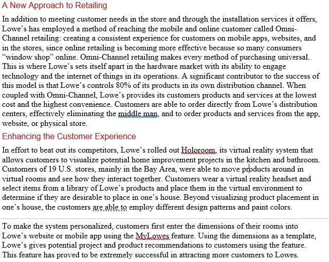 Business Case: Lowe's Fresh Approach to Supply