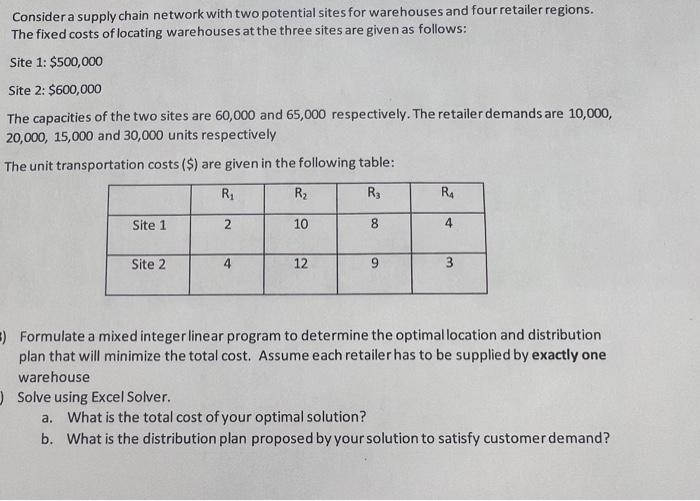 Consider a supply chain network with two