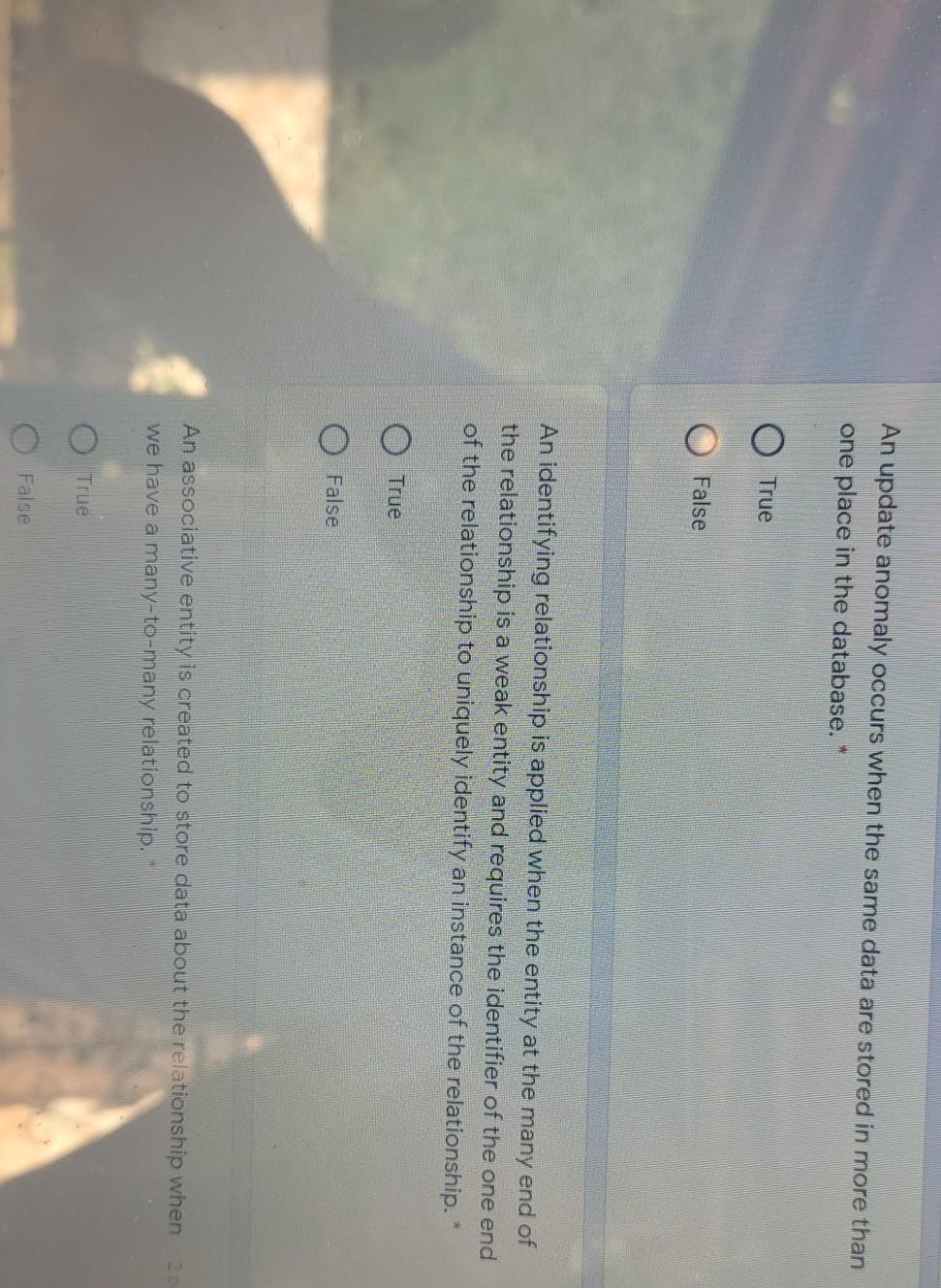 An update anomaly occurs when the same data are