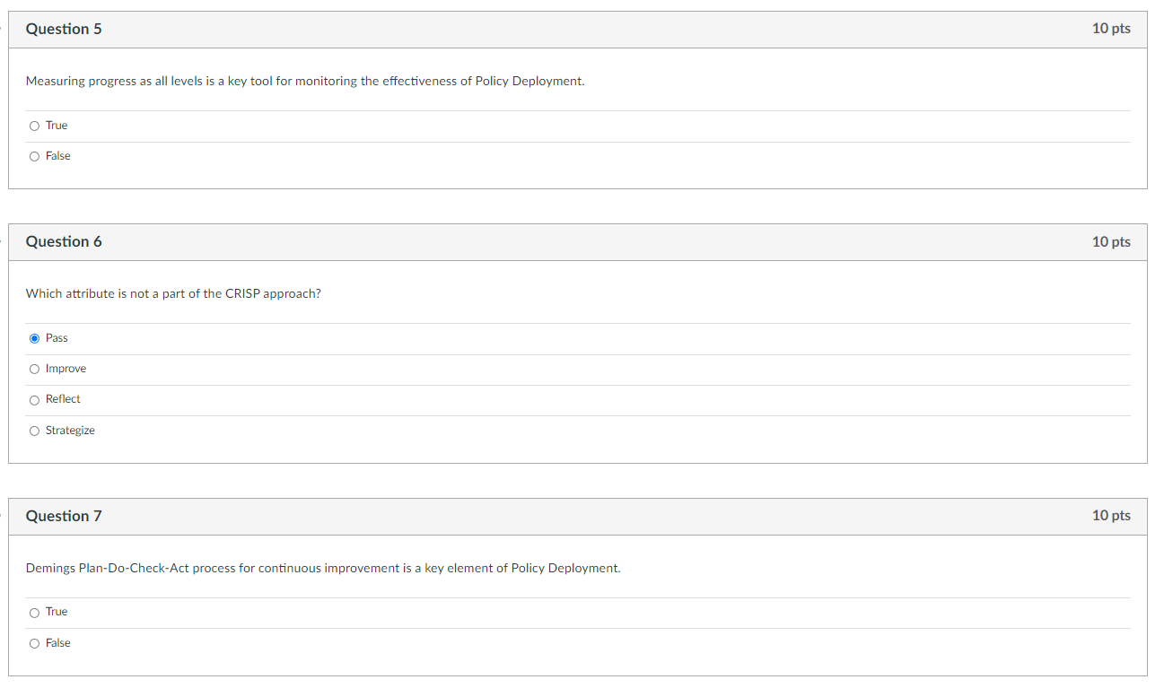 Question 5 10 pts Measuring progress as all