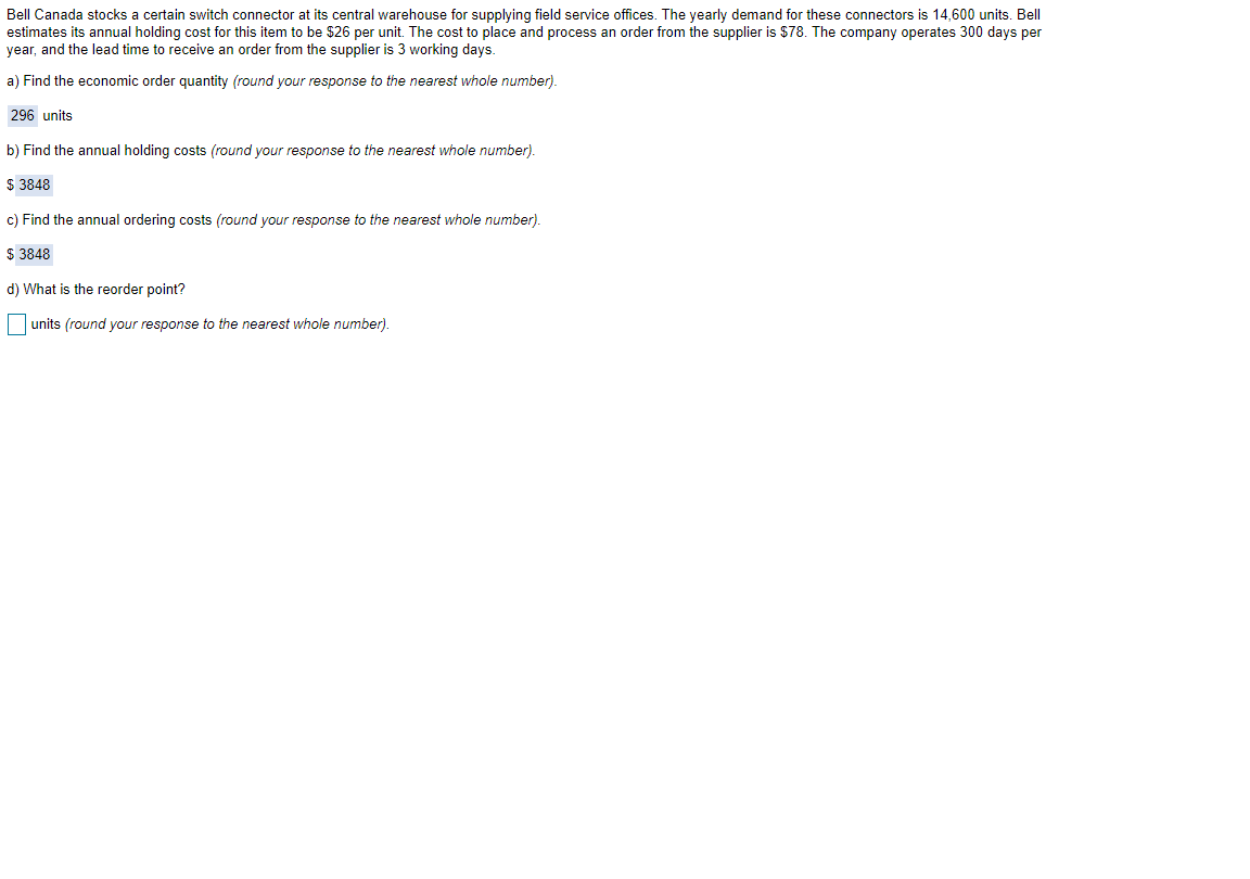 Bell Canada stocks a certain switch connector at