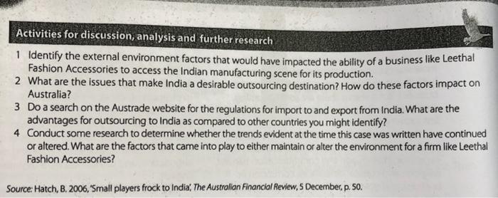 Answer the questions below using the case study.