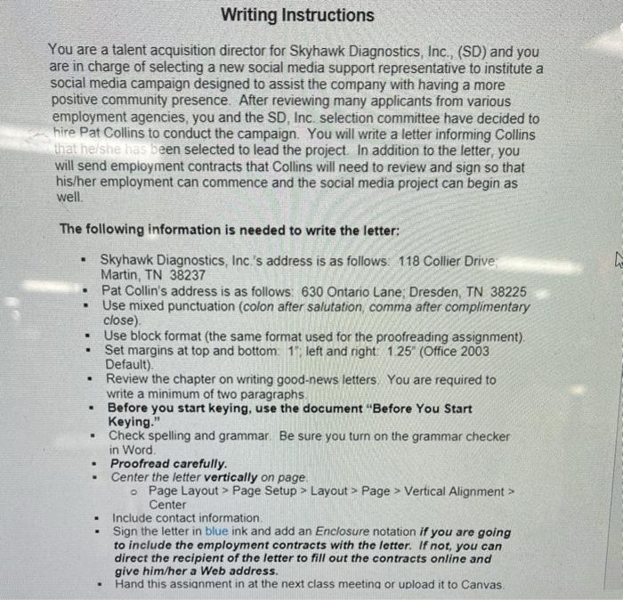 how do you write this?? Writing Instructions You