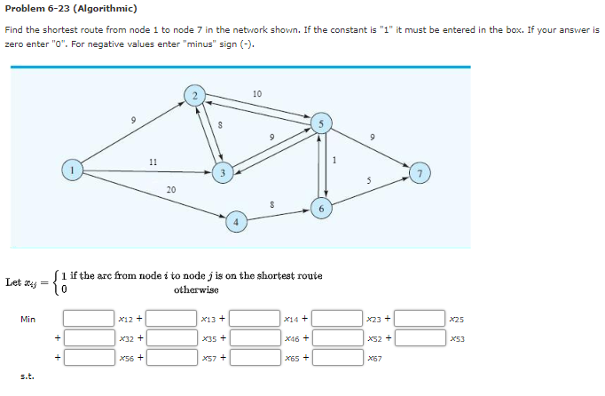 Problem 6-23 (Algorithmic) Find the shortest
